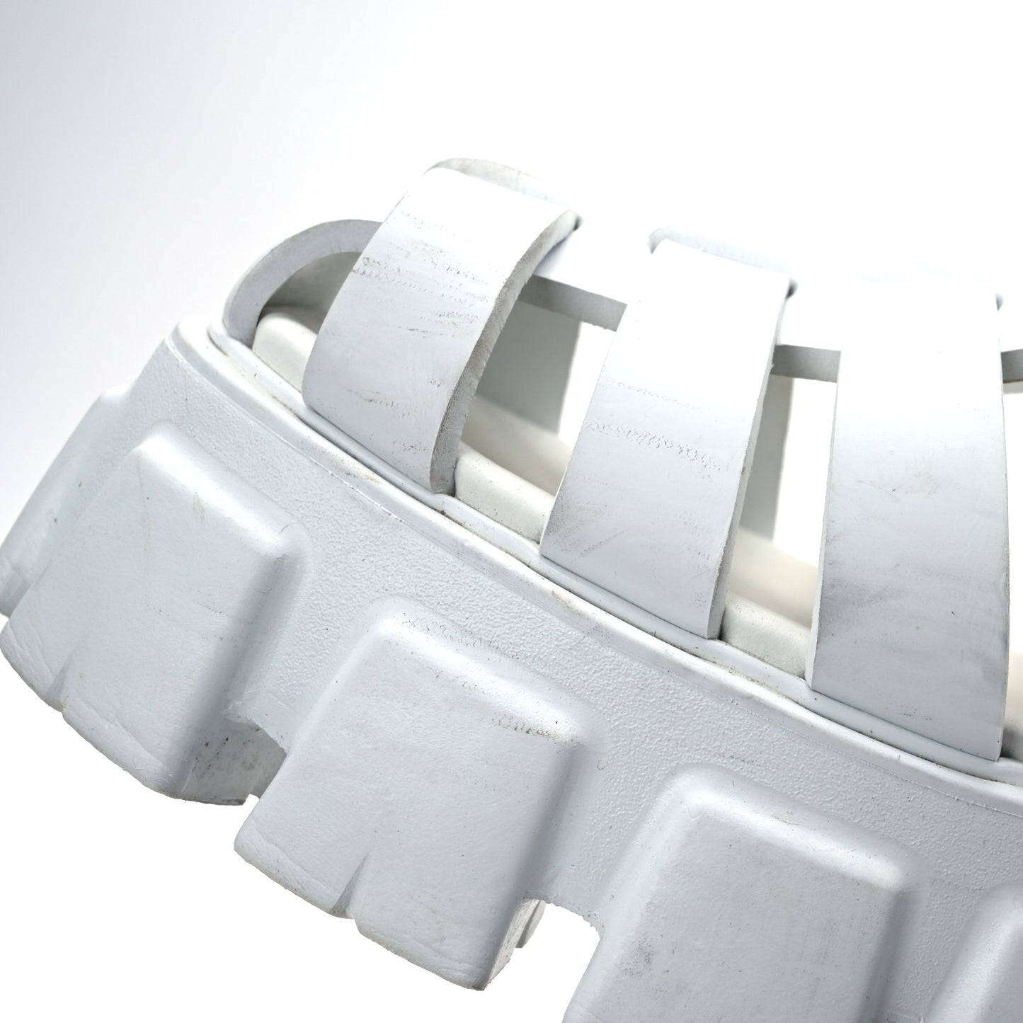 Foam Rubber Metal Triangle Logo Monolith 55mm Cage Sandals 41 White