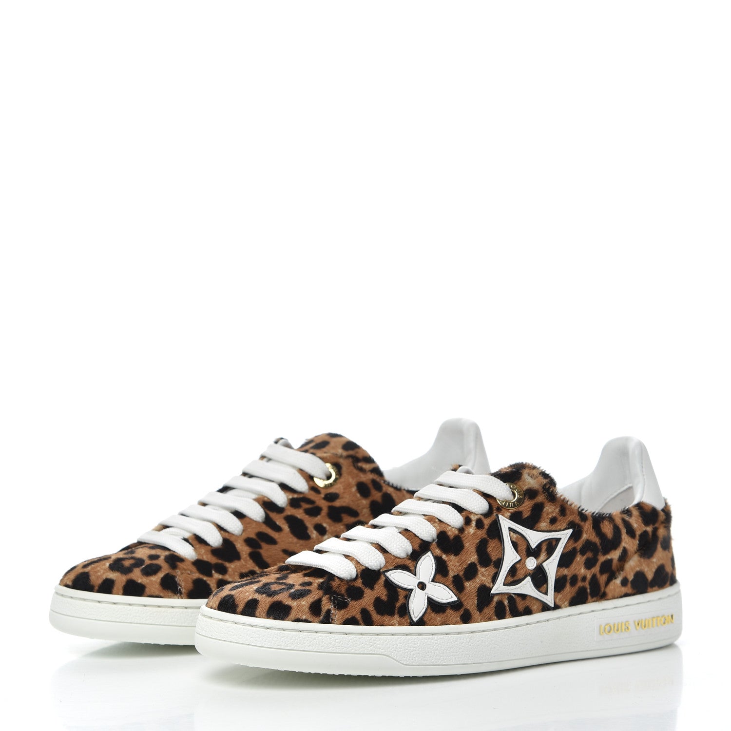 Louis Vuitton Calfskin Pony Hair Leopard Monogram Frontrow Sneakers 35 3 of 9