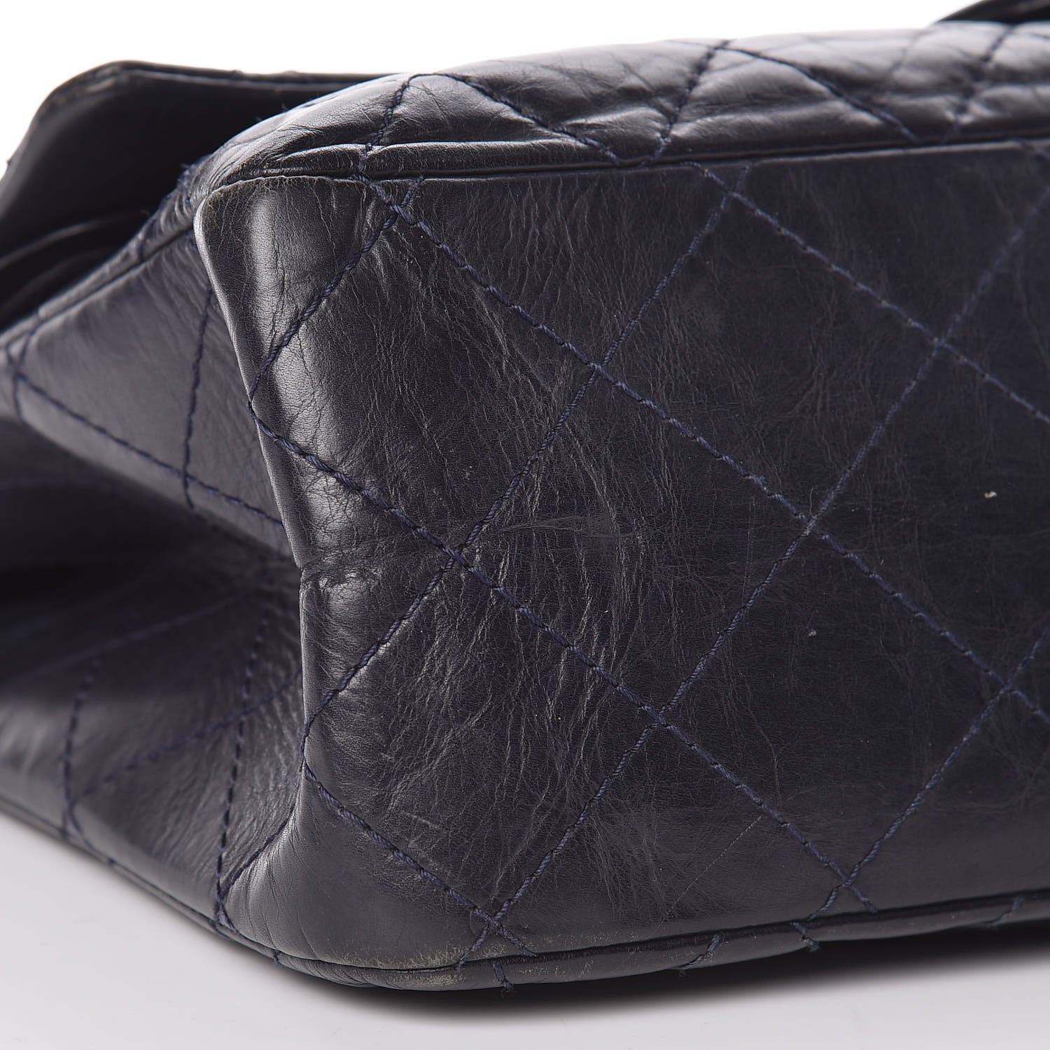Chanel Aged Calfskin Quilted 2.55 Reissue 227 Flap Navy Blue 16 of 17