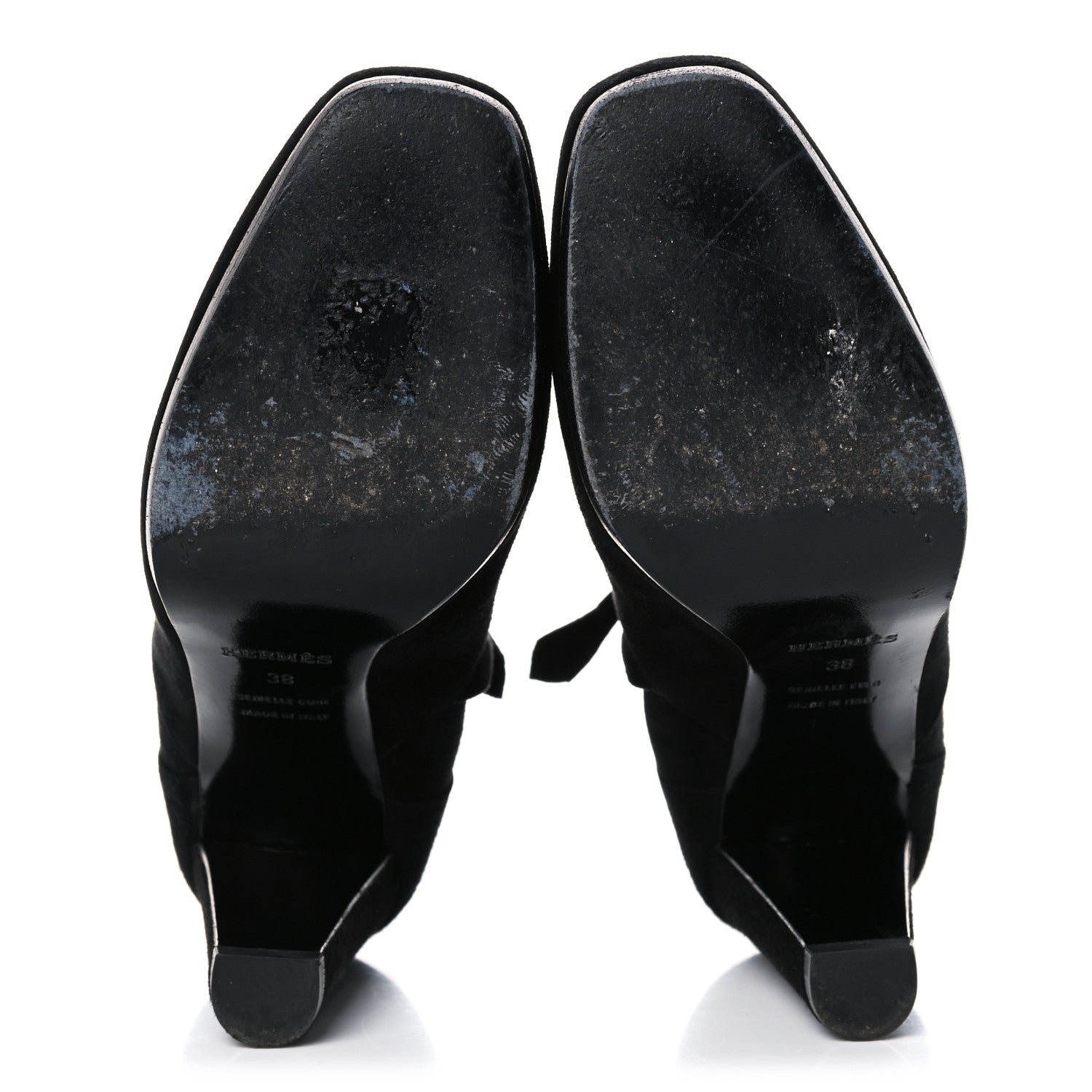 Hermes Suede Ankle Boots 38 Black Navy 5 of 10