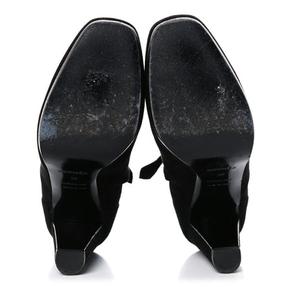 Hermes Suede Ankle Boots 38 Black Navy 5 of 10