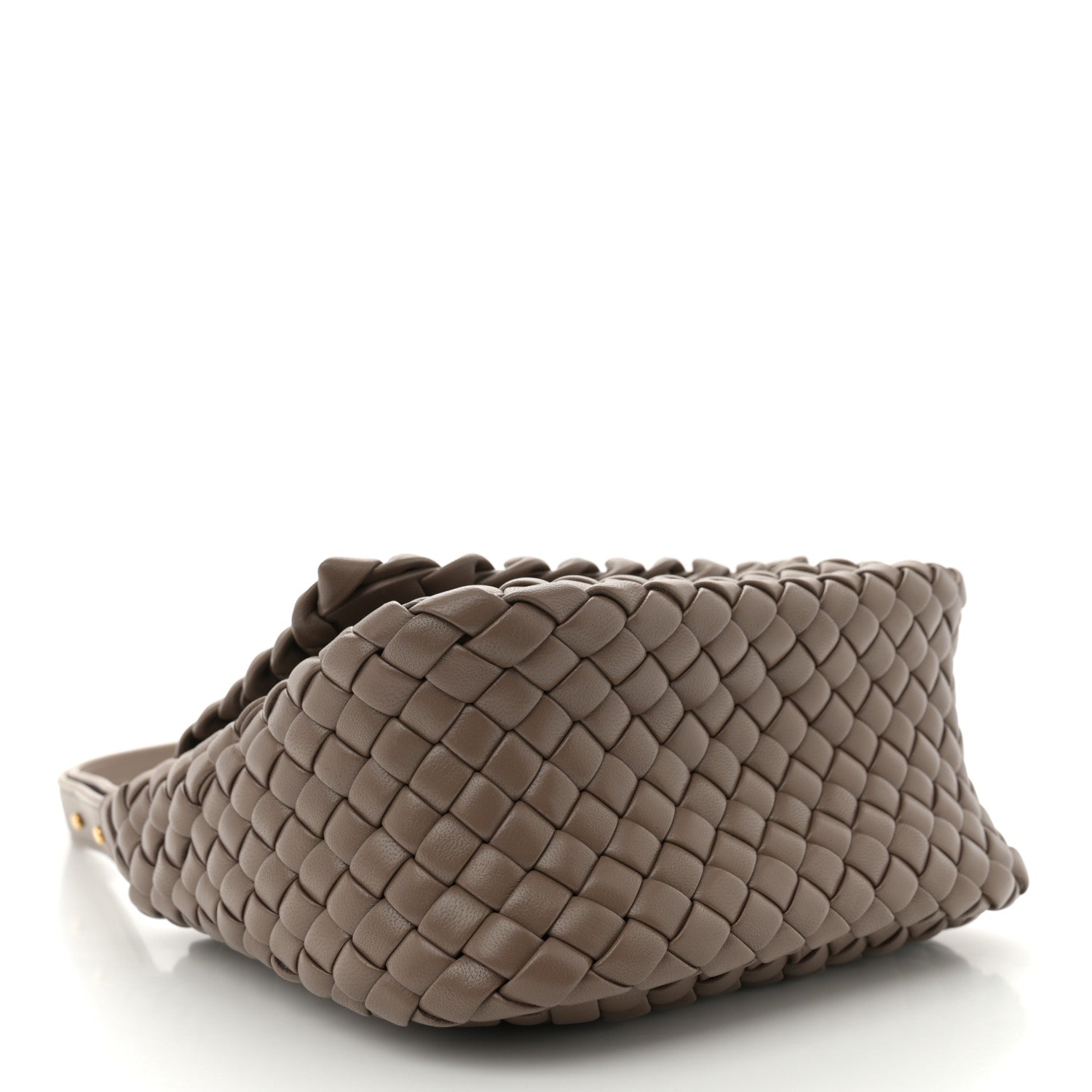 Bottega Veneta Nappa Intreccio Mini Cobble Shoulder Bag Taupe Grey 4 of 9