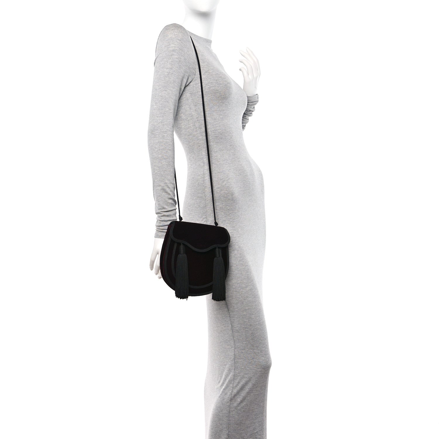Saint Laurent Velvet Opium 2 Crossbody Bag Bordeaux Black 2 of 10