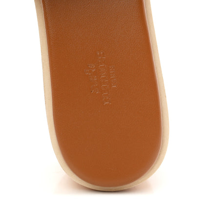 Hermes Calfskin Cork Eze 30 Sandals 41 Gold 8 of 9