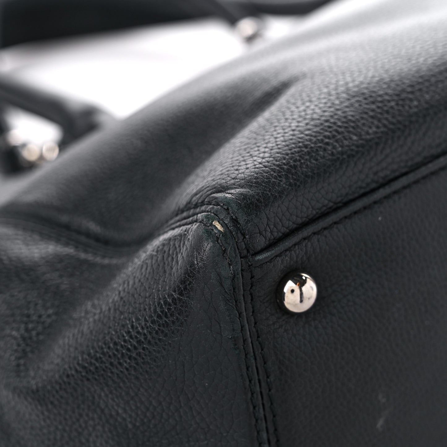 Calfskin Cerf Executive Shopper Tote Black