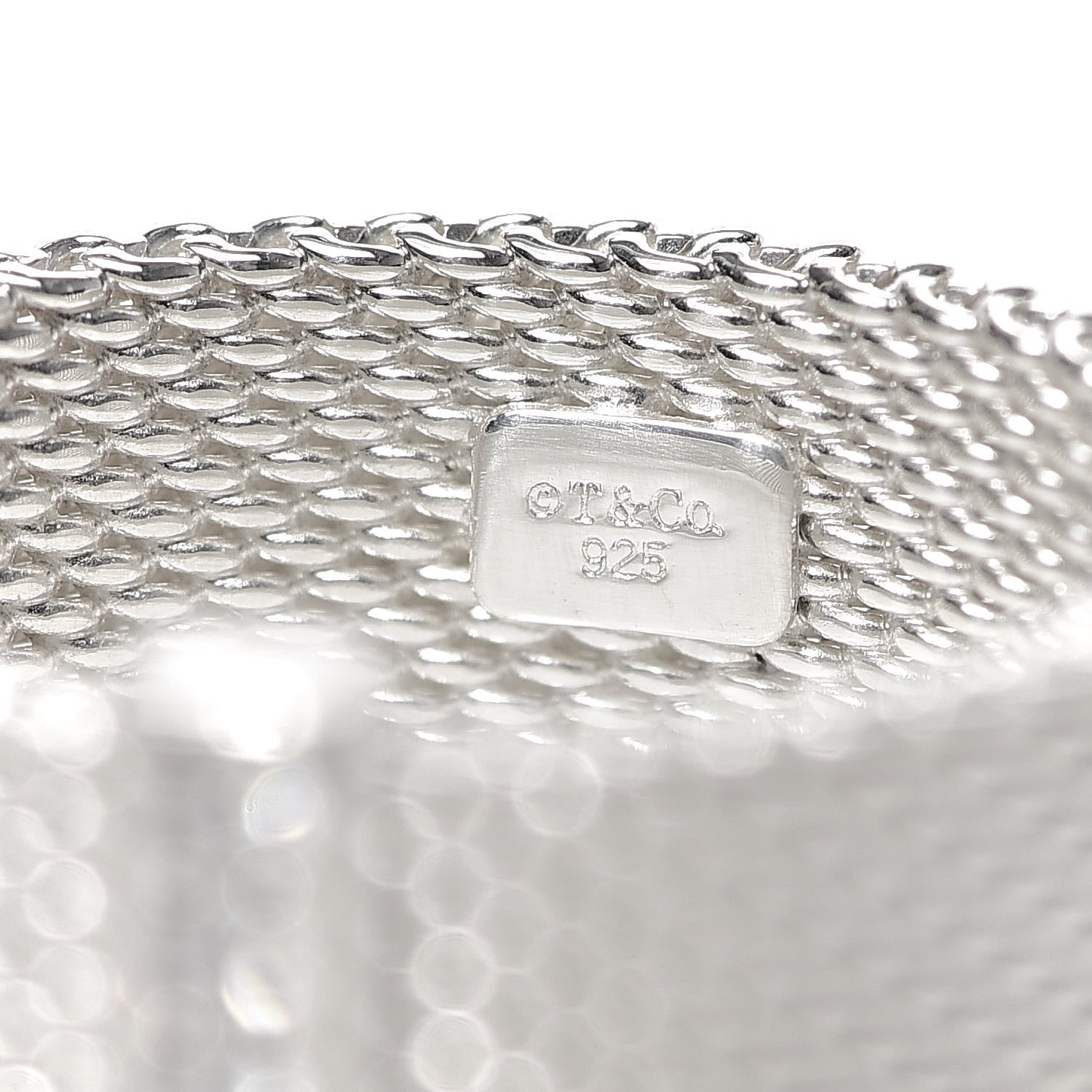 Tiffany Sterling Silver Diamond Mesh Somerset Ring 53 6.25 4 of 5
