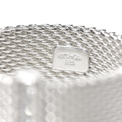 Tiffany Sterling Silver Diamond Mesh Somerset Ring 53 6.25 4 of 5