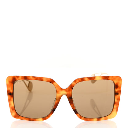 Gucci Acetate Oversize Square Frame GG0435S Sunglasses Havana 2 of 8