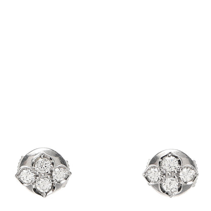 Cartier 18K White Gold Diamond Hindu Floral Earrings 1 of 4