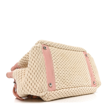 Chanel Canvas Woven Lambskin Lax Accordion Hobo Pink 4 of 10