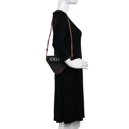 Celine Triomphe Canvas Triangle Crossbody Bag Tan 2 of 10
