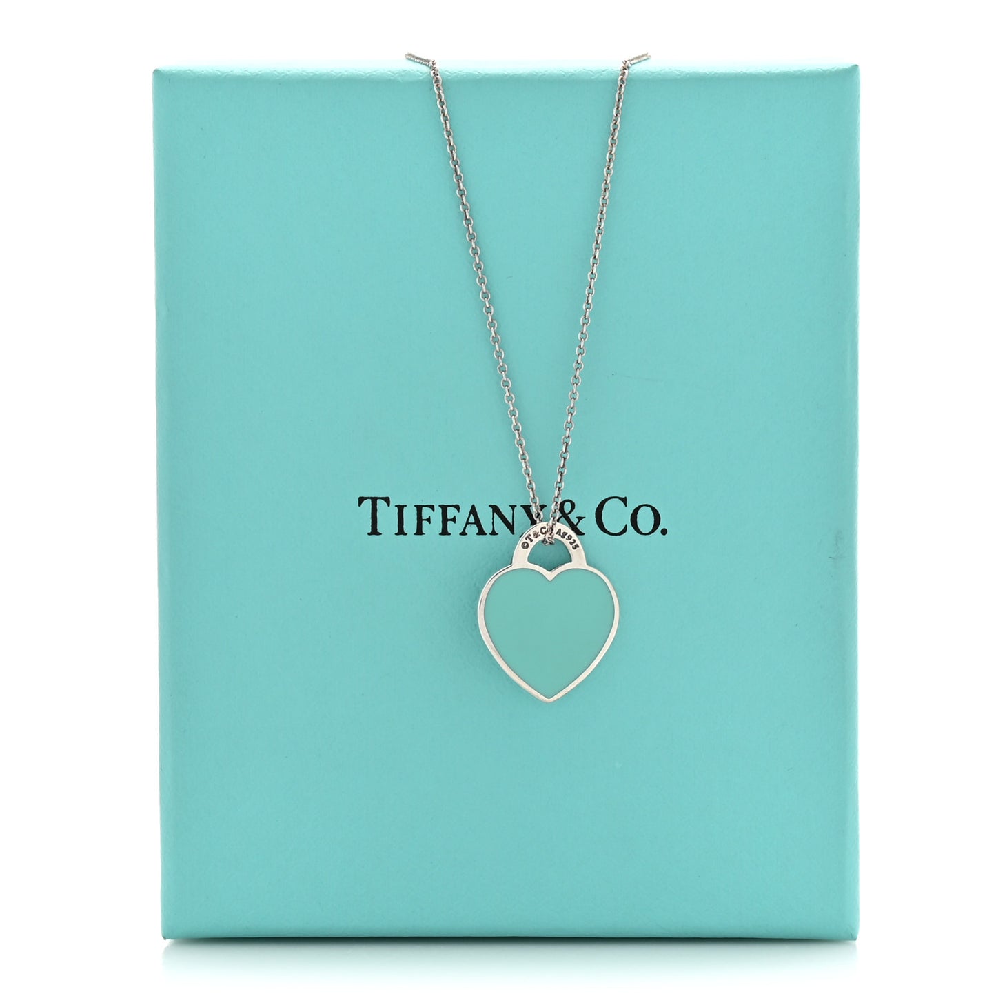 Sterling Silver Enamel Small Return to Tiffany Heart Pendant Necklace Blue