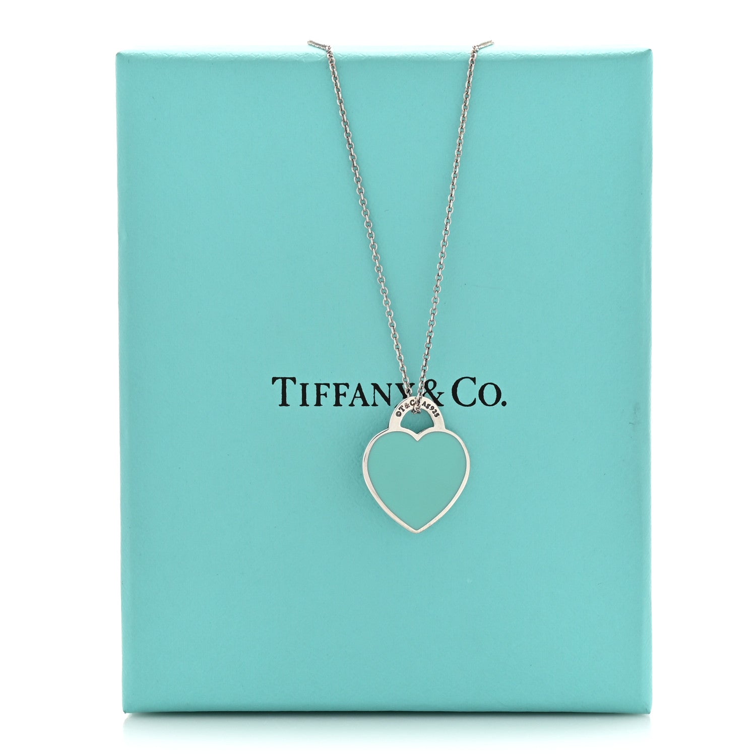 Tiffany Sterling Silver Enamel Small Return to Tiffany Heart Pendant Necklace Blue 7 of 7