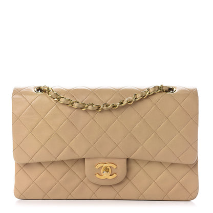 Chanel Lambskin Quilted Medium Double Flap Beige 1 of 15