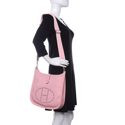 Hermes Taurillon Clemence Evelyne III PM Rose Sakura 2 of 11