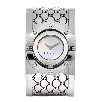 Gucci Stainless Steel Mother of Pearl 33mm Twirl Quartz Watch 1 of 11