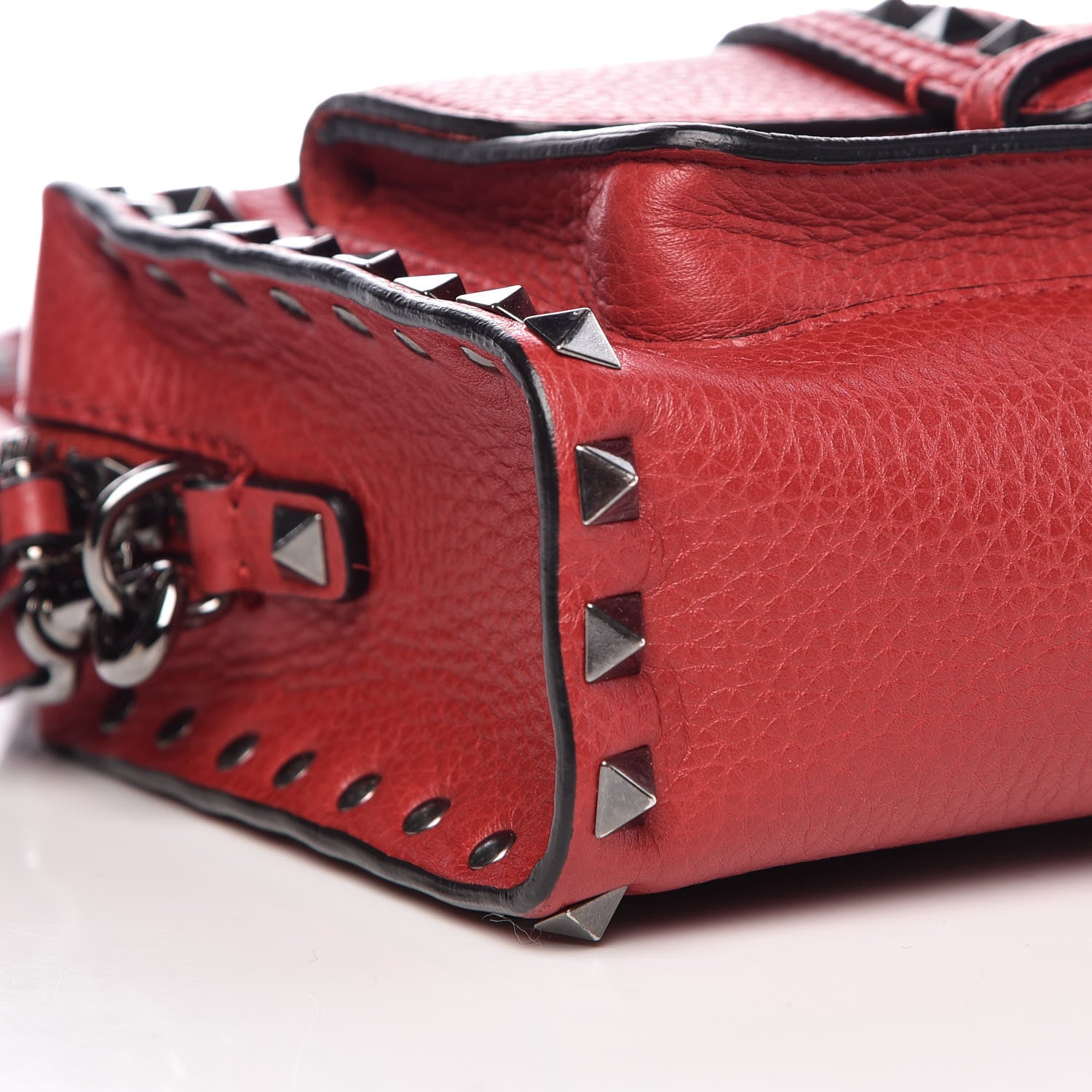 Valentino Garavani Calfskin Rockstud Pocket Crossbody Red 8 of 9