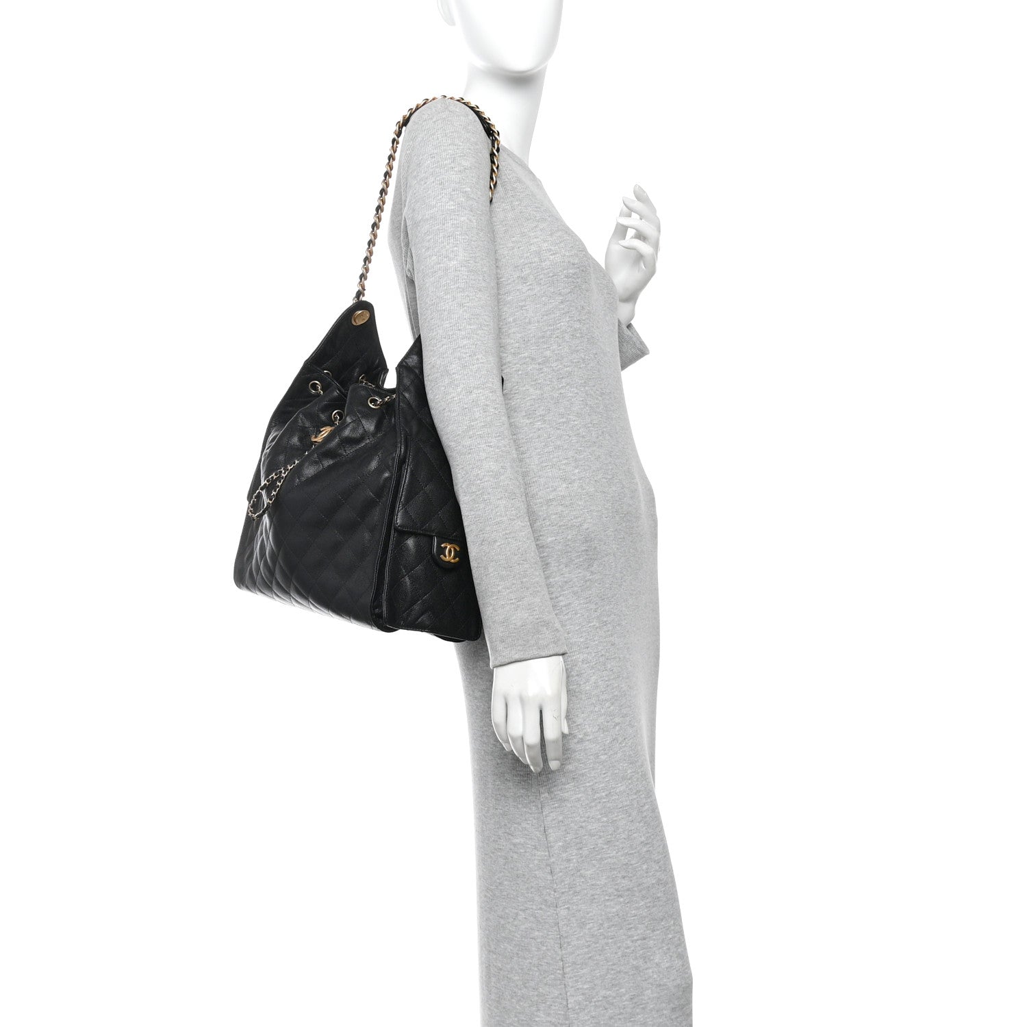 Chanel Caviar Quilted Medium Chanel 25 Handbag Black 2 of 14