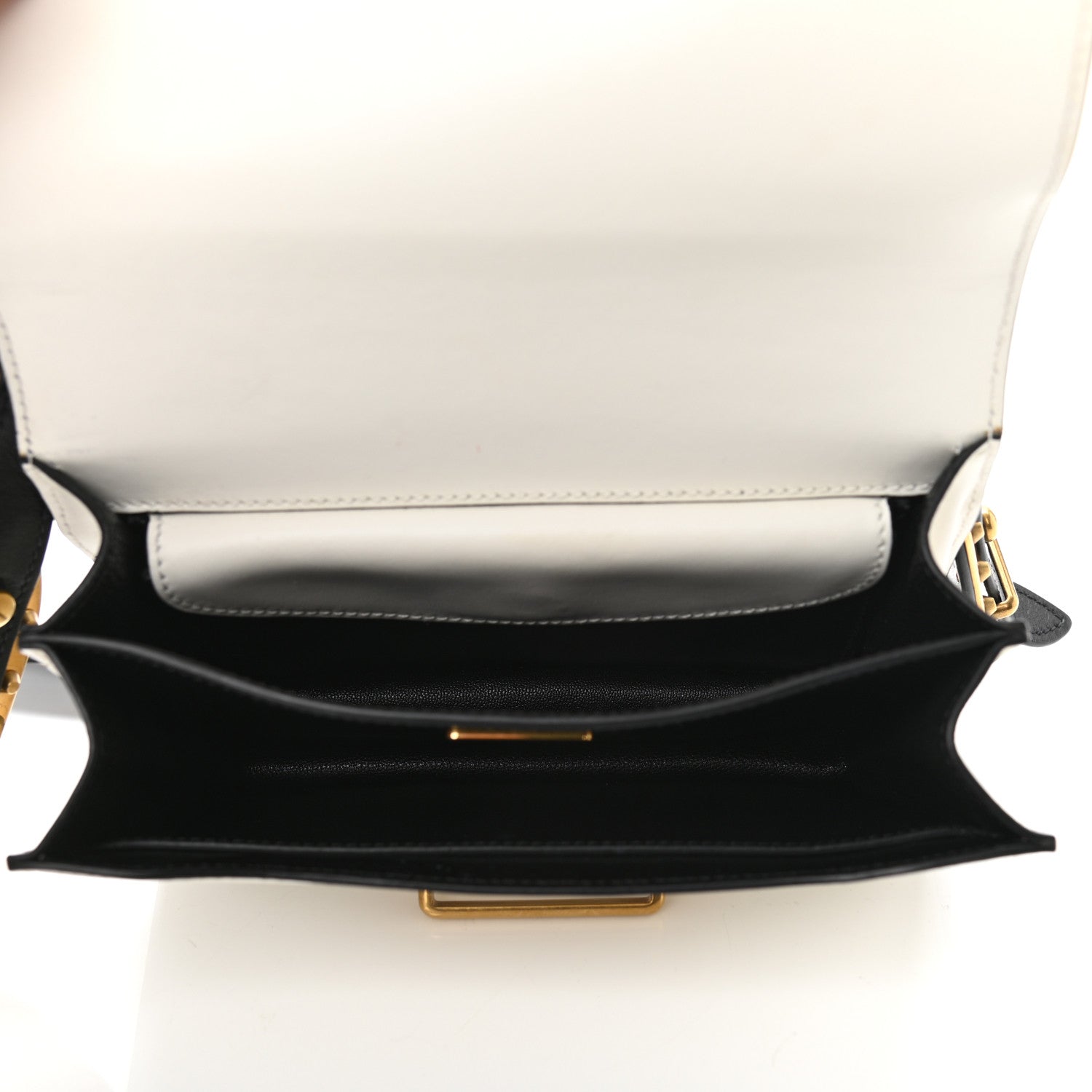 Prada City Calf Saffiano Large Cahier Bag White Black 5 of 9