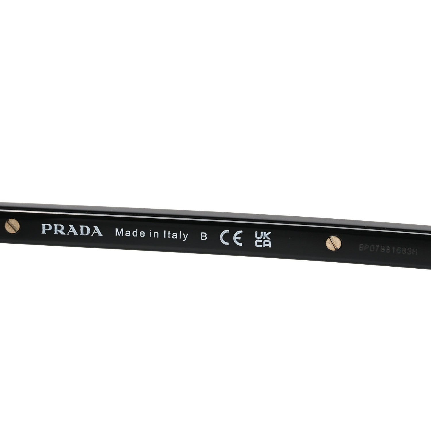 Prada Acetate Iconic Metal Plaque Sunglasses SPR B15 Black 5 of 7