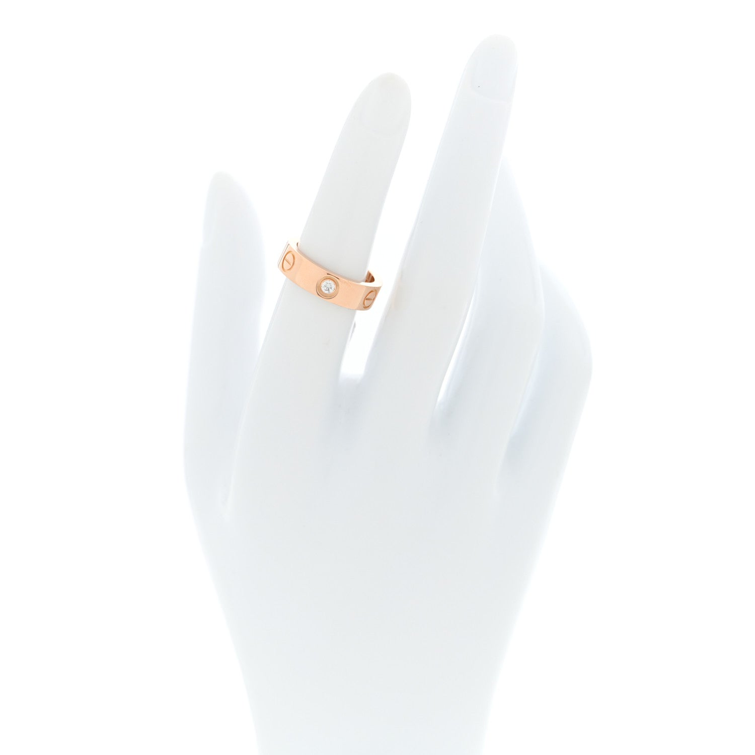 Cartier 18K Pink Gold 3 Diamond 5.5mm LOVE Ring 51 5.75 2 of 4