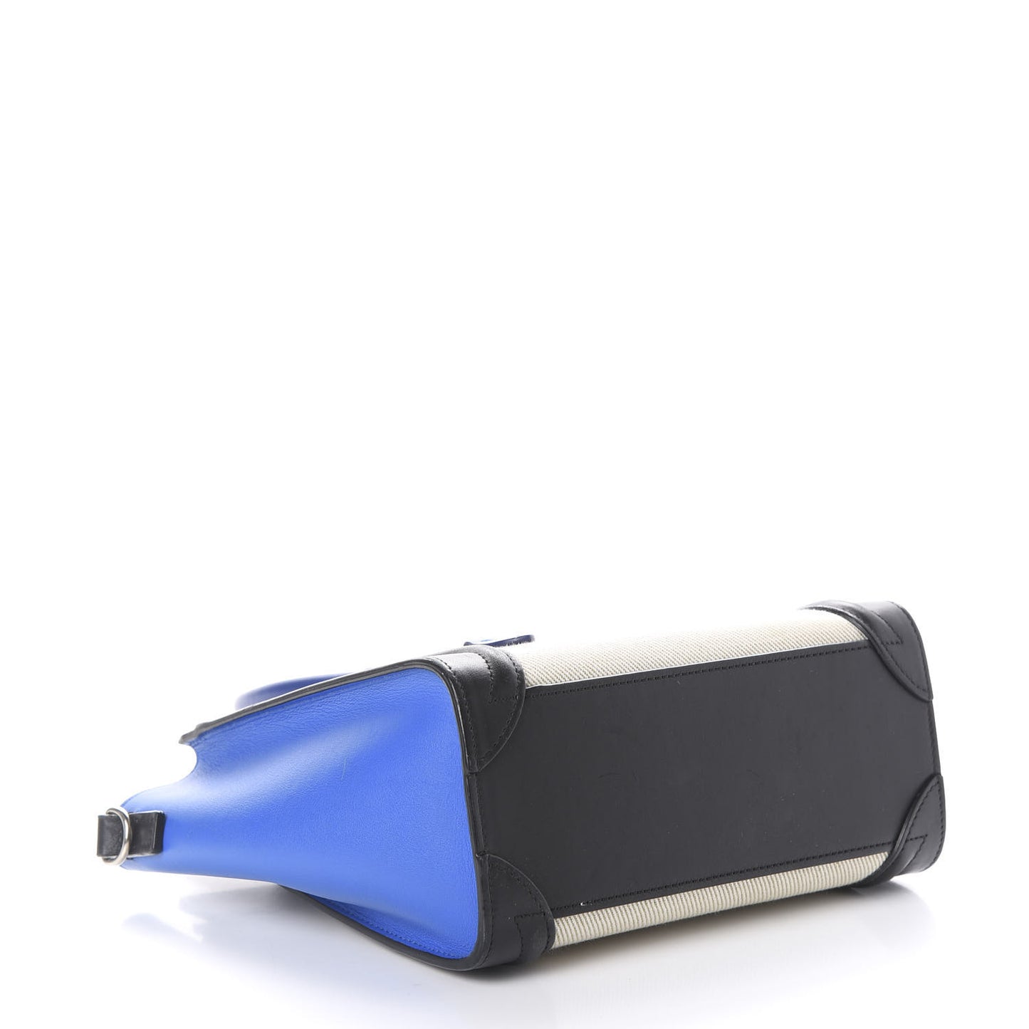 Canvas Smooth Calfskin Nano Tri-Color Luggage Natural Blue