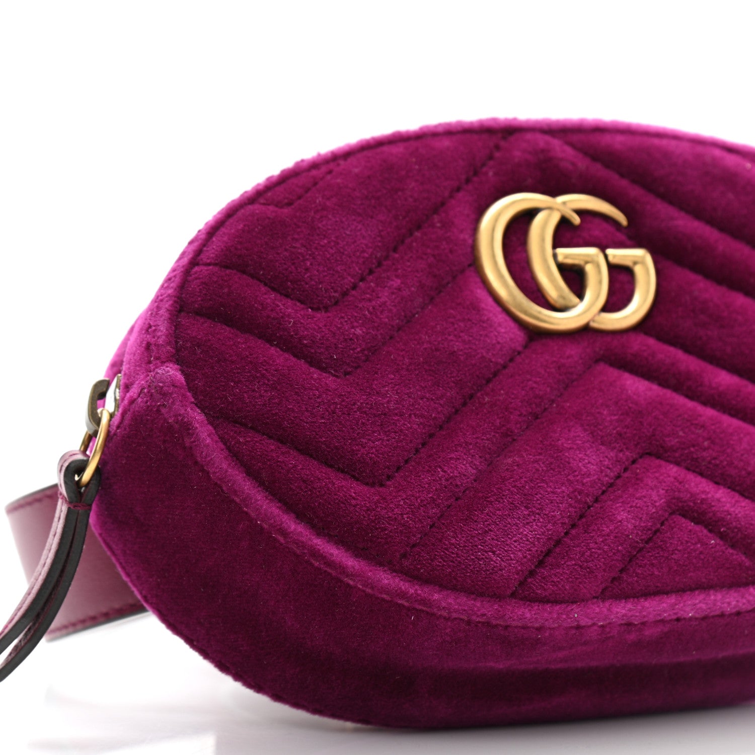 Gucci Velvet Matelasse GG Marmont Belt Bag 75 30 Fuchsia Violet Cyclamen 21 of 27