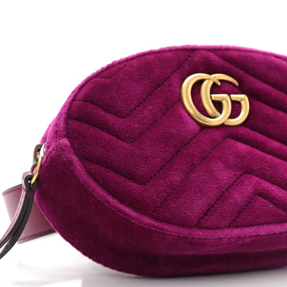 Gucci Velvet Matelasse GG Marmont Belt Bag 75 30 Fuchsia Violet Cyclamen 21 of 27