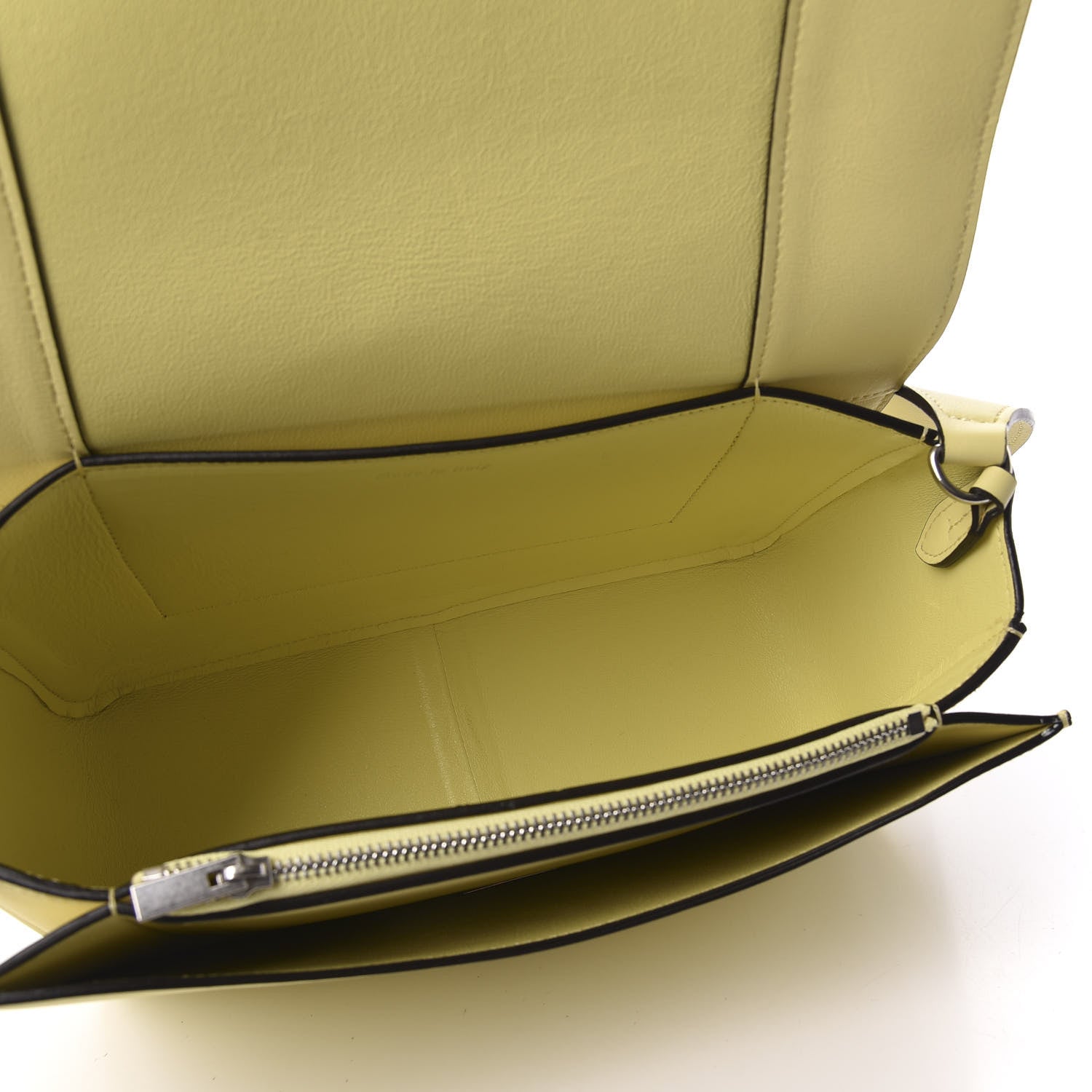 Celine Shiny Smooth Calfskin Medium Frame Shoulder Bag Beige Yellow 7 of 9