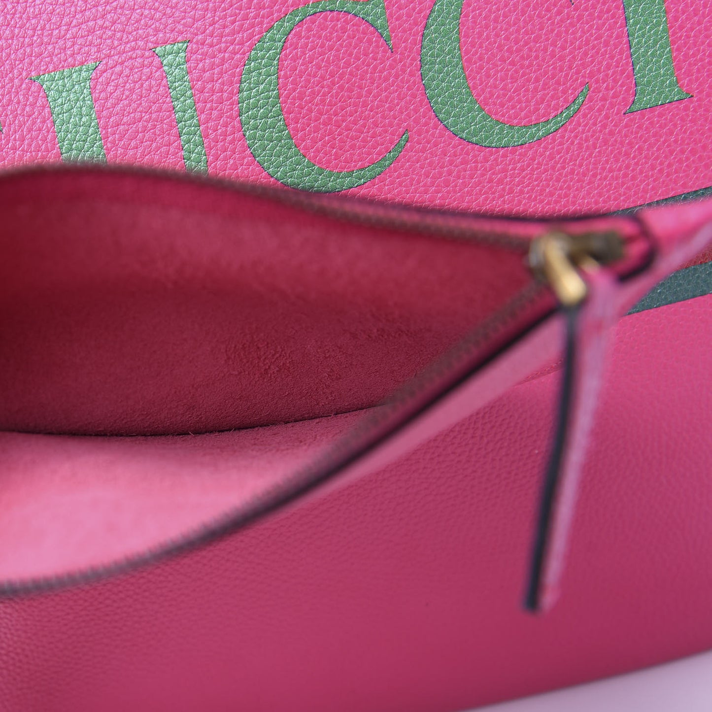 Grained Calfskin Logo Drawstring Backpack Box Pink Green Black