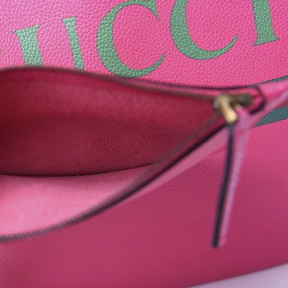 Gucci Grained Calfskin Logo Drawstring Backpack Box Pink Green Black 10 of 11