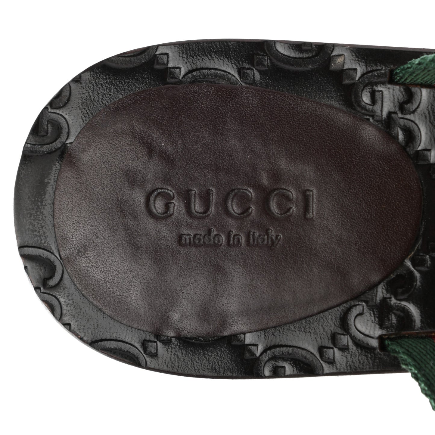 Nylon Guccissima Web Womens Thong Sandals 35 Green Red Black