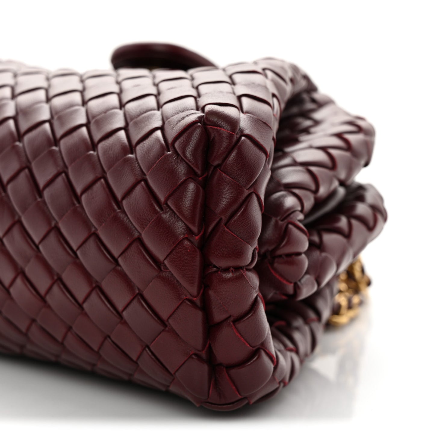 Nappa Intrecciato Small The Lauren 1980 Clutch With Chain Barolo