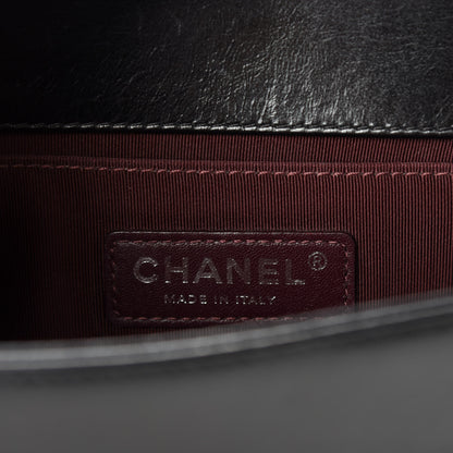 Chanel Glazed Calfskin Quilted Small Boy Chained Flap Black 10 of 12