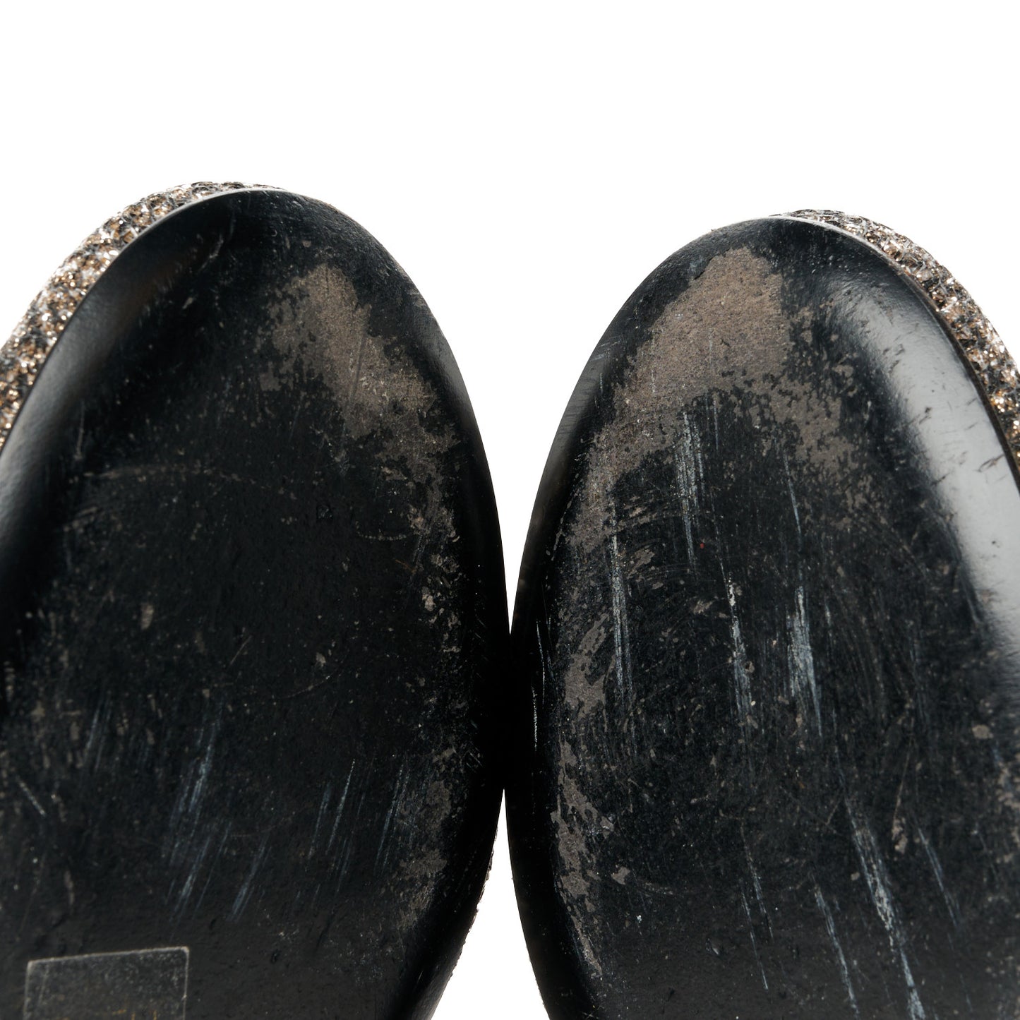 Fantasy Fabric Grosgrain CC Mocassin Loafers 37.5 Silver Black