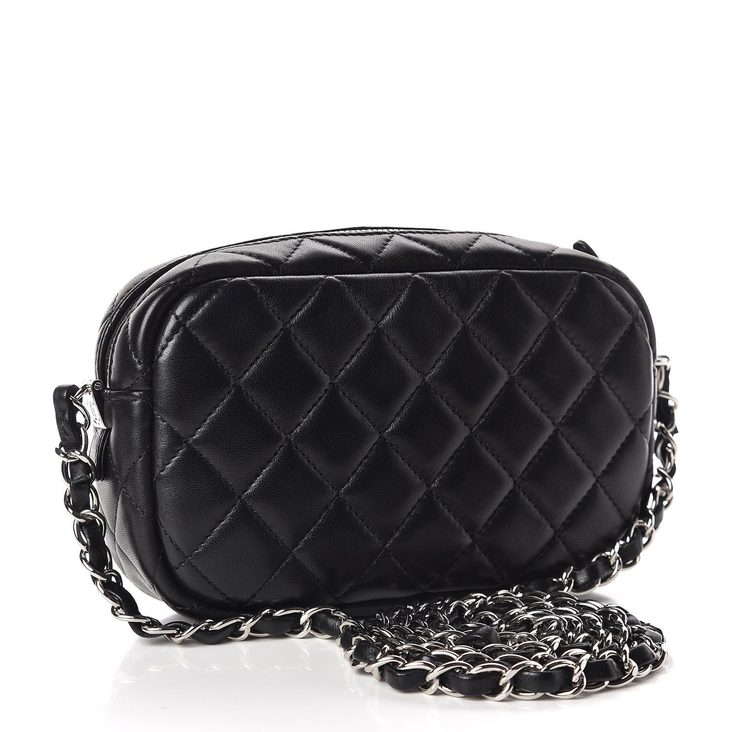 Lambskin Quilted Small Timeless Camera Case Black