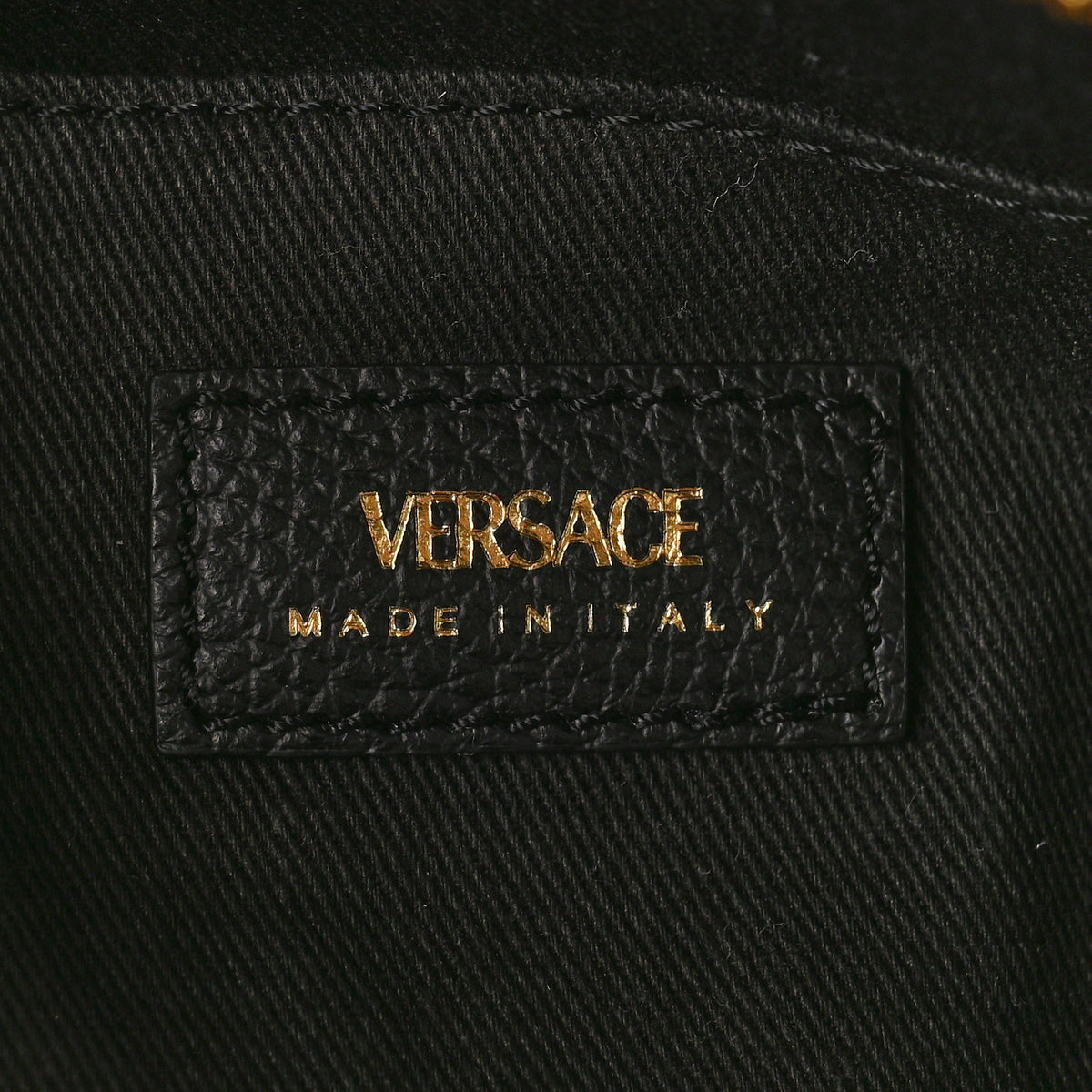 Versace Grained Calfskin Virtus Bowling Bag Black 6 of 8
