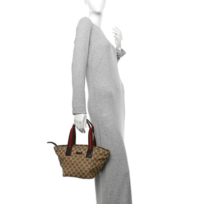 Gucci GG Monogram Small Web Handle Bucket Tote Dark Brown 2 of 10