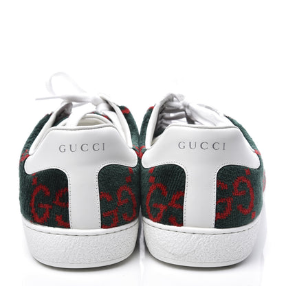 Gucci Covered Wool Big GG Monogram Mens Sneakers 8 Green Red 7 of 11
