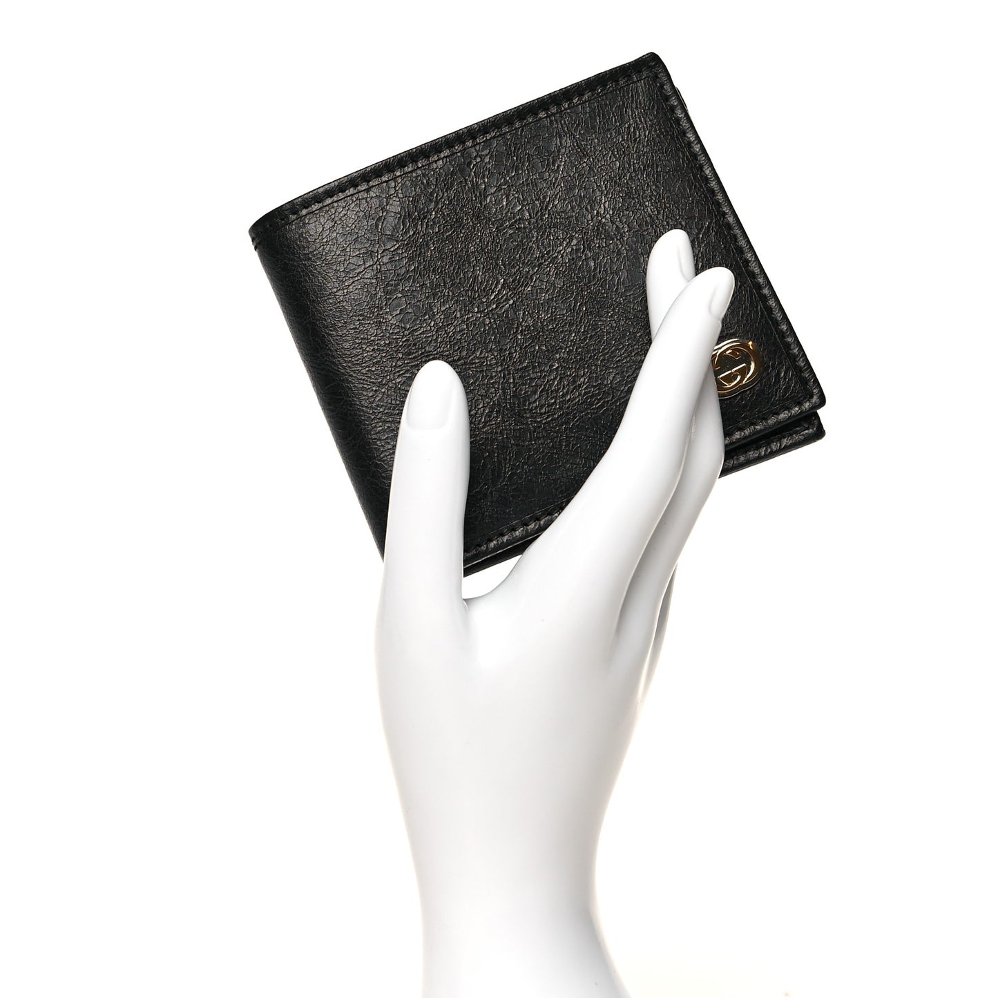 Fluffy Calfskin Morpheus Bi-Fold Wallet Black