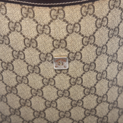 Gucci GG Supreme Monogram Selleria Calfskin Small Flap Messenger Bag Beige Ebony Cocoa Dark Chocolate 8 of 11