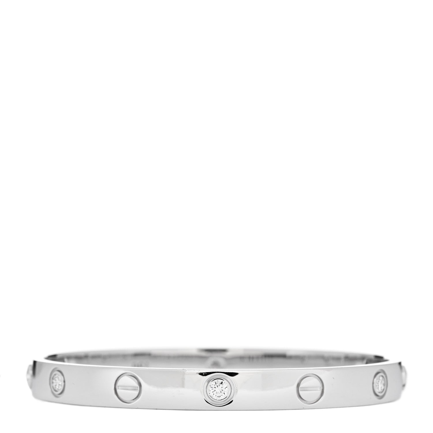 Cartier 18K White Gold 6 Diamond LOVE Bracelet 16 2 of 6