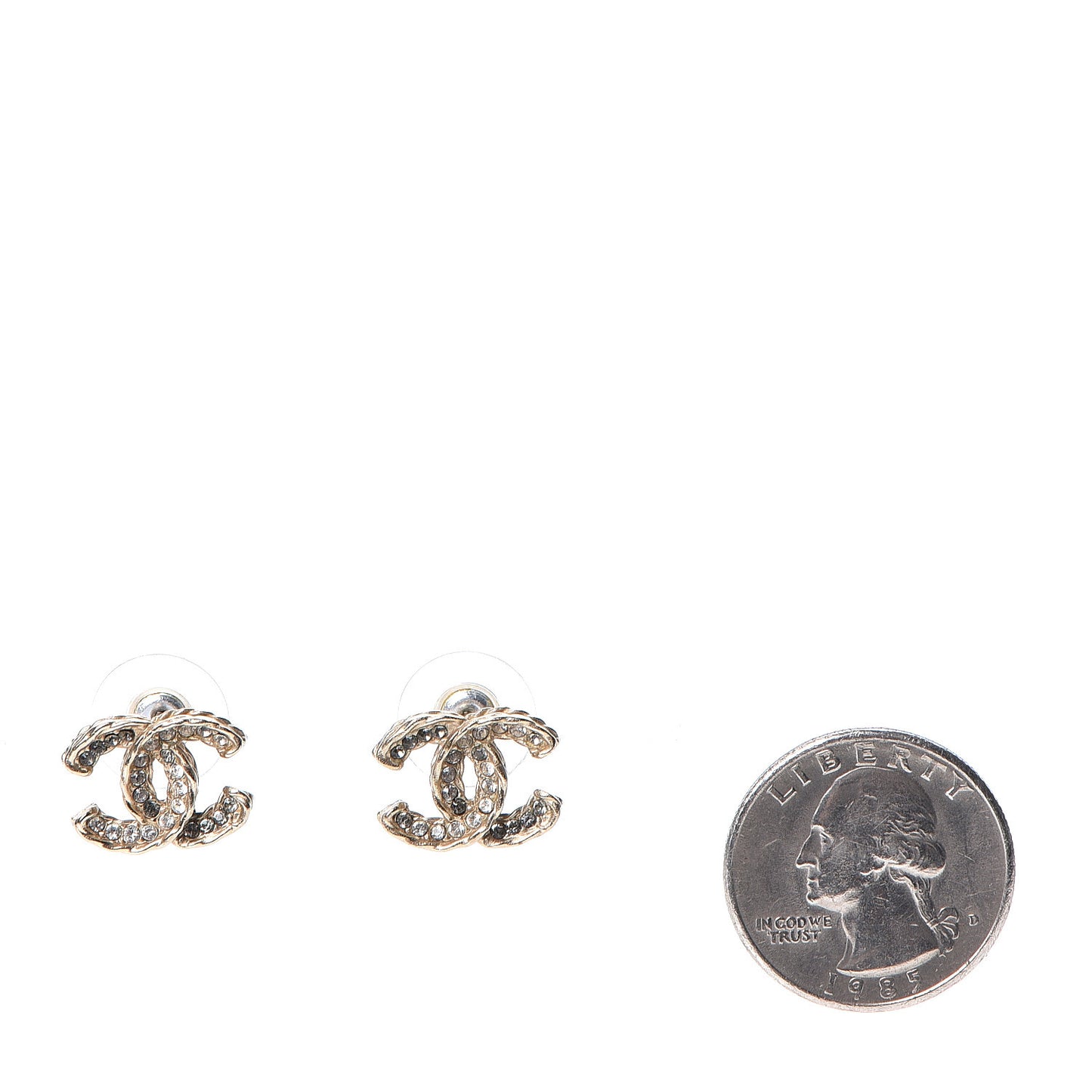 Crystal CC Earrings Gold