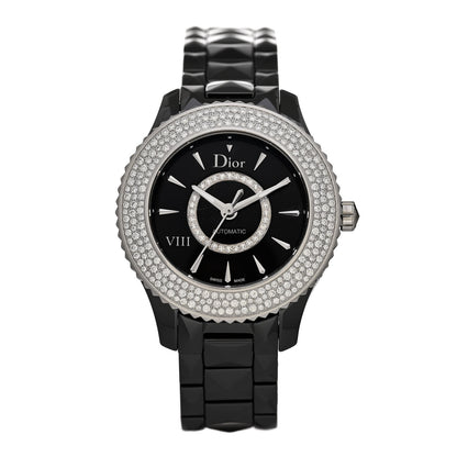 Christian Dior Stainless Steel Ceramic Diamond Pave Bezel 33mm Dior VIII Automatic Watch Black 1 of 5