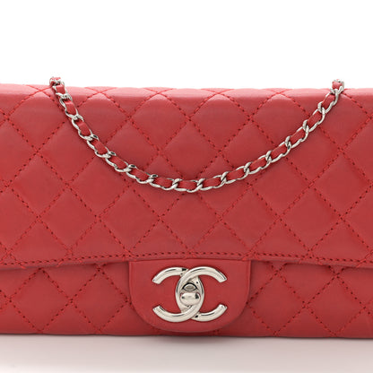 Chanel Lambskin Quilted Chain Clutch Flap Red 10 of 14