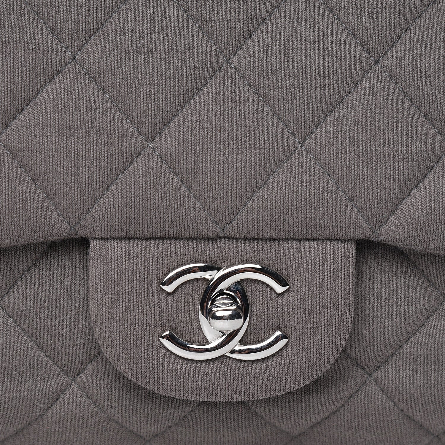 Chanel Jersey Quilted Maxi Single Flap Grey 10 of 10