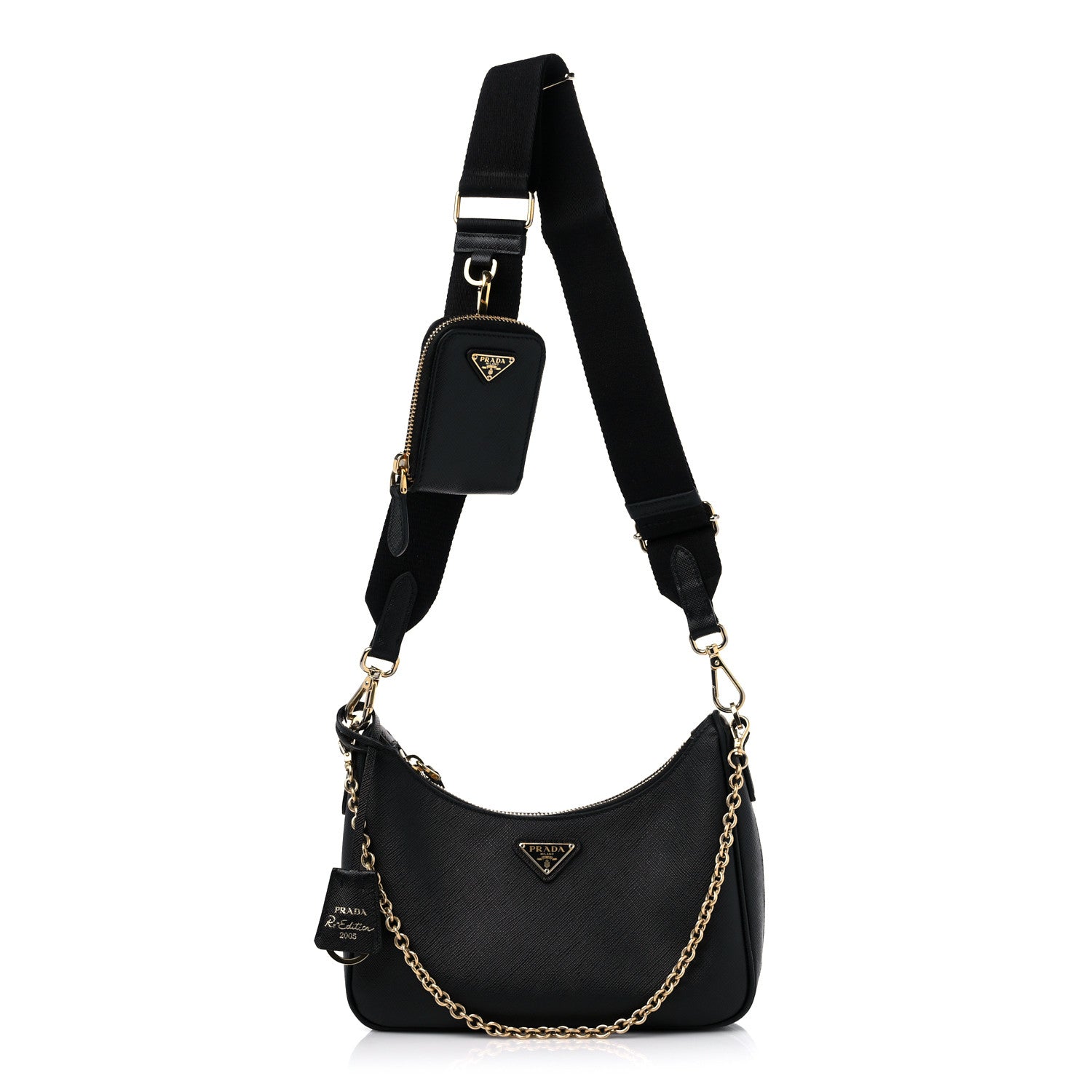 Prada Saffiano Lux Re-Edition 2005 Shoulder Bag Black 1 of 13