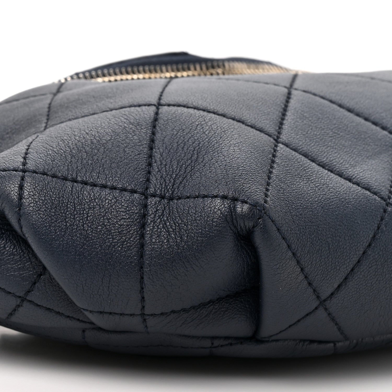 Chanel Calfskin Enamel Quilted Waist Bag Navy 10 of 10