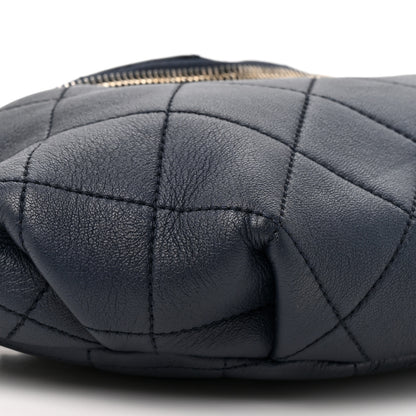 Chanel Calfskin Enamel Quilted Waist Bag Navy 10 of 10