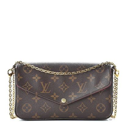 Louis Vuitton Monogram Pochette Felicie Chain Wallet Fuchsia 1 of 18